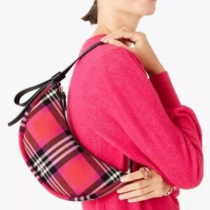 Kate Spade smile small foliage plaid shoulder bag ~NWT~ Pink